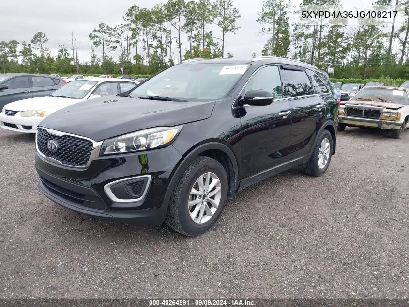 5XYPD4A36JG408217 2018 Kia Sorento 2.4L Lx