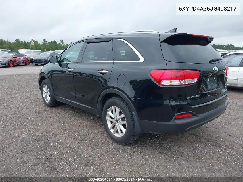 5XYPD4A36JG408217 2018 Kia Sorento 2.4L Lx