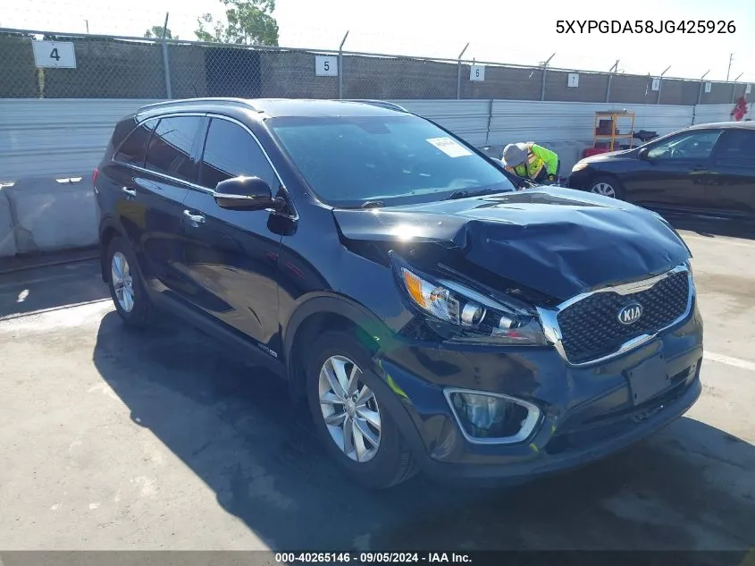 5XYPGDA58JG425926 2018 Kia Sorento Lx/L