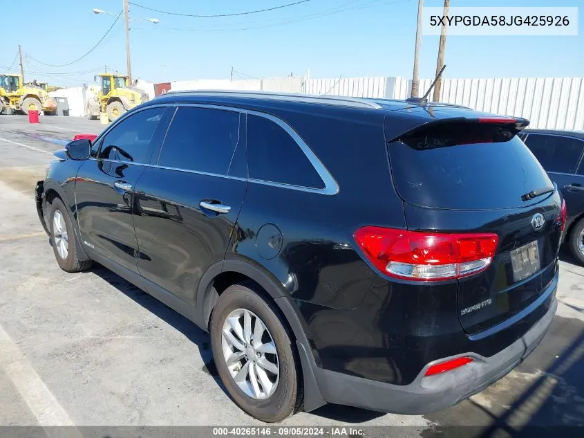 5XYPGDA58JG425926 2018 Kia Sorento Lx/L