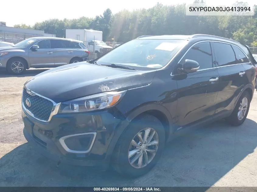 5XYPGDA30JG413994 2018 Kia Sorento 2.4L Lx