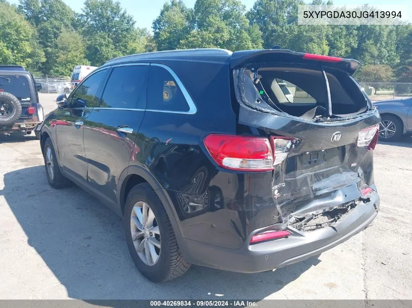 5XYPGDA30JG413994 2018 Kia Sorento 2.4L Lx