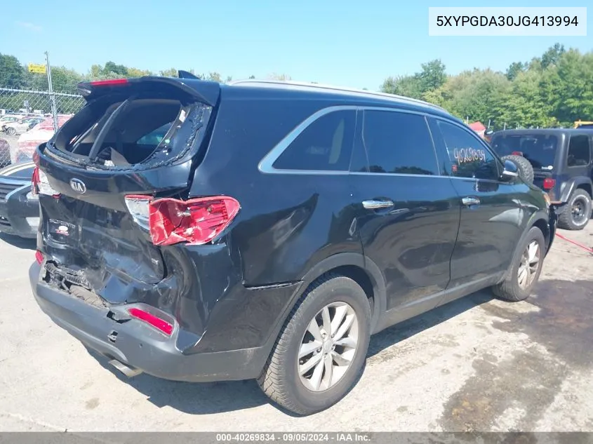 5XYPGDA30JG413994 2018 Kia Sorento 2.4L Lx