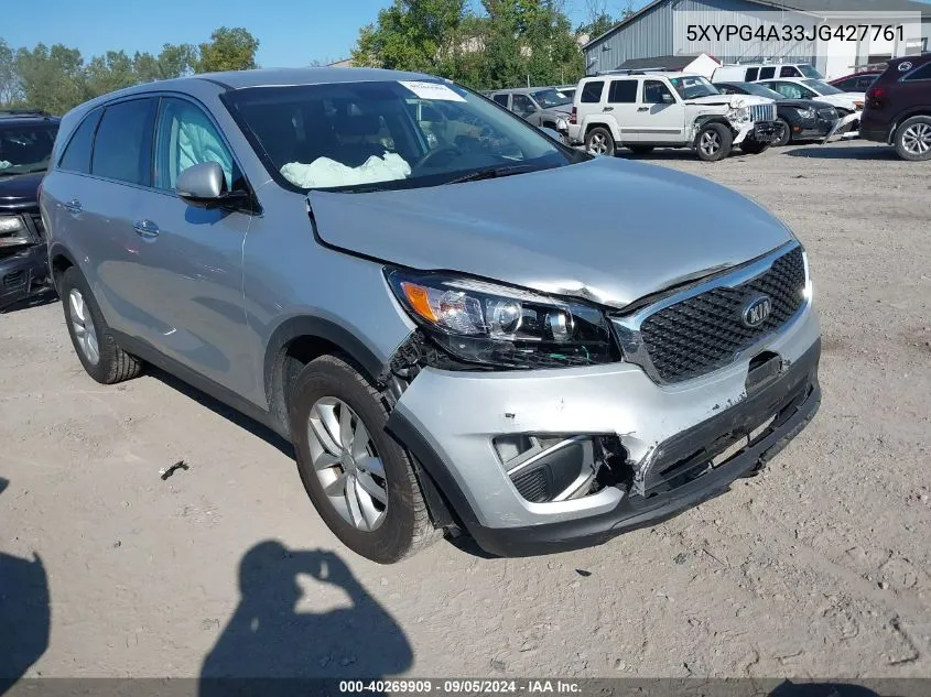 2018 Kia Sorento Lx/L VIN: 5XYPG4A33JG427761 Lot: 40269909