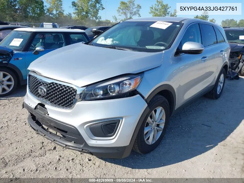 2018 Kia Sorento Lx/L VIN: 5XYPG4A33JG427761 Lot: 40269909