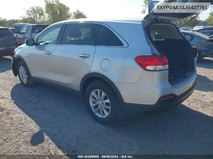 2018 Kia Sorento Lx/L VIN: 5XYPG4A33JG427761 Lot: 40269909