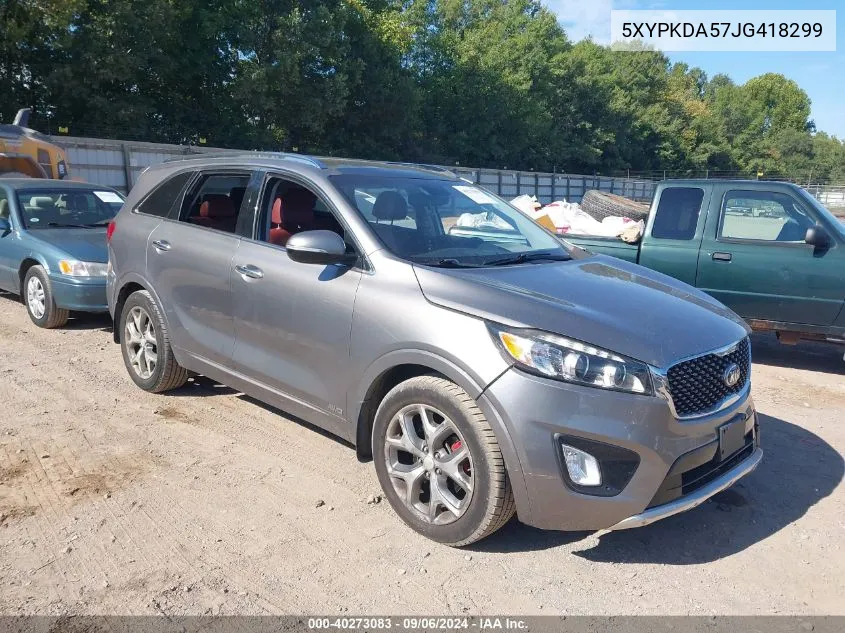 2018 Kia Sorento 3.3L Sx VIN: 5XYPKDA57JG418299 Lot: 40273083