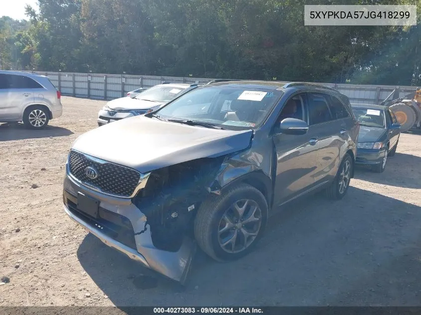 5XYPKDA57JG418299 2018 Kia Sorento 3.3L Sx