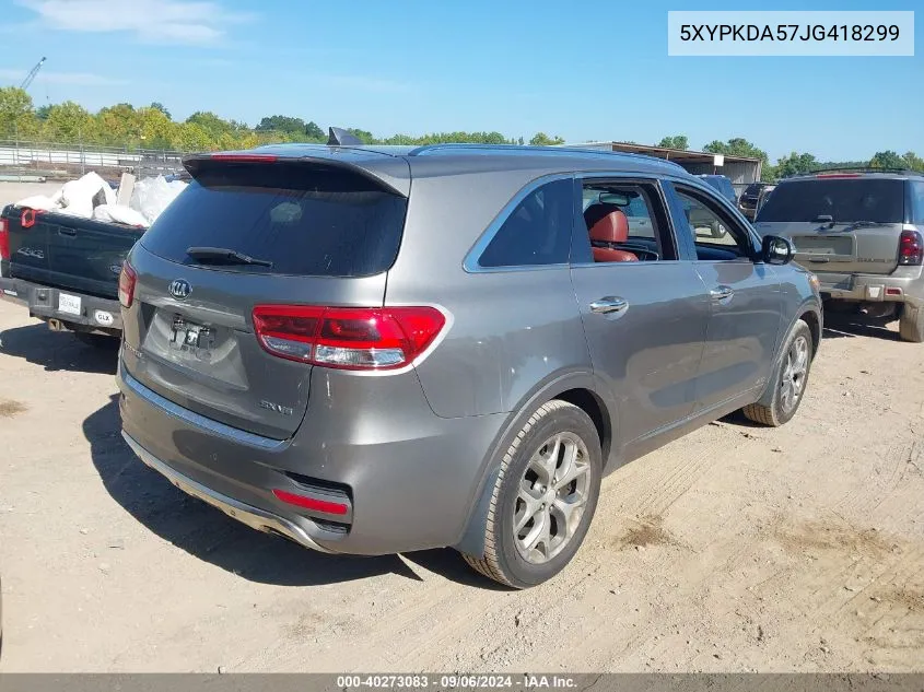 5XYPKDA57JG418299 2018 Kia Sorento 3.3L Sx