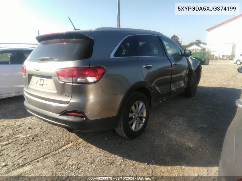 2018 Kia Sorento Lx/L VIN: 5XYPGDA5XJG374199 Lot: 40299978