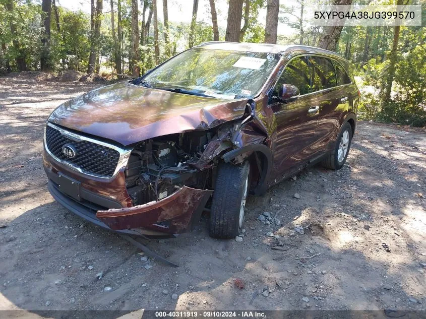 2018 Kia Sorento Lx/L VIN: 5XYPG4A38JG399570 Lot: 40311919