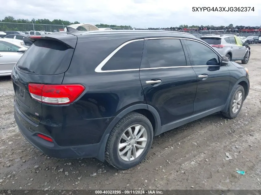 5XYPG4A3XJG362374 2018 Kia Sorento Lx/L