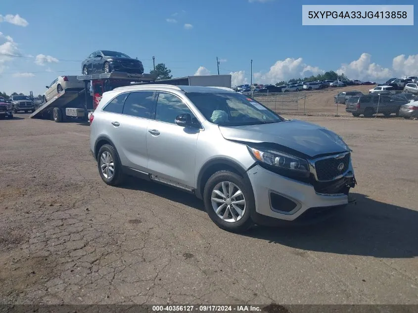 5XYPG4A33JG413858 2018 Kia Sorento 2.4L Lx