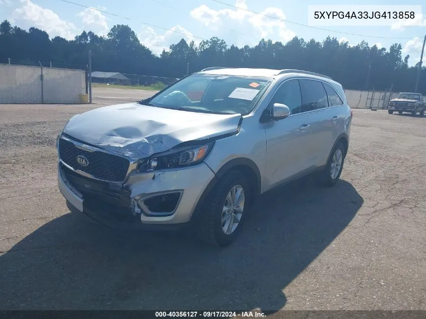 5XYPG4A33JG413858 2018 Kia Sorento 2.4L Lx