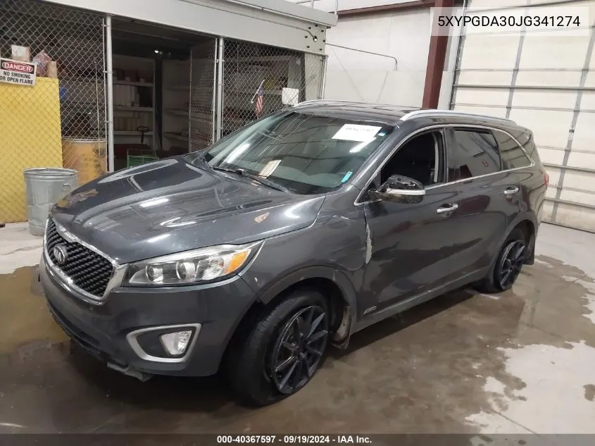 2018 Kia Sorento 2.4L Lx VIN: 5XYPGDA30JG341274 Lot: 40367597