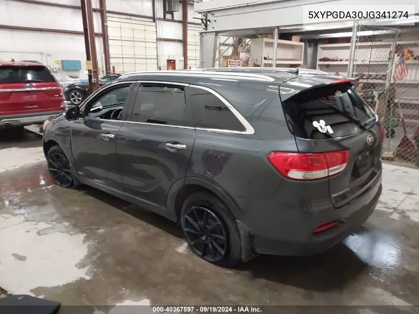 5XYPGDA30JG341274 2018 Kia Sorento 2.4L Lx