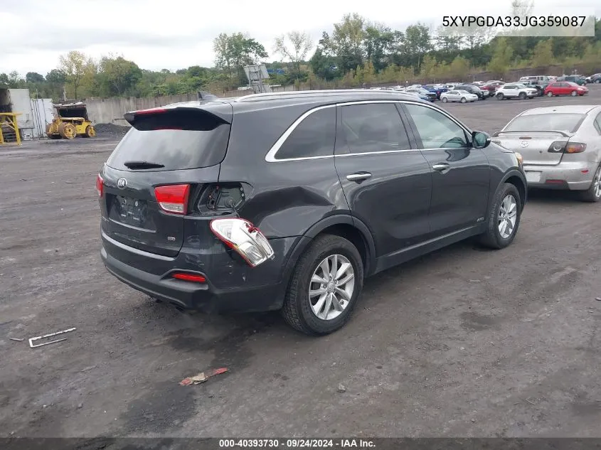 5XYPGDA33JG359087 2018 Kia Sorento 2.4L Lx