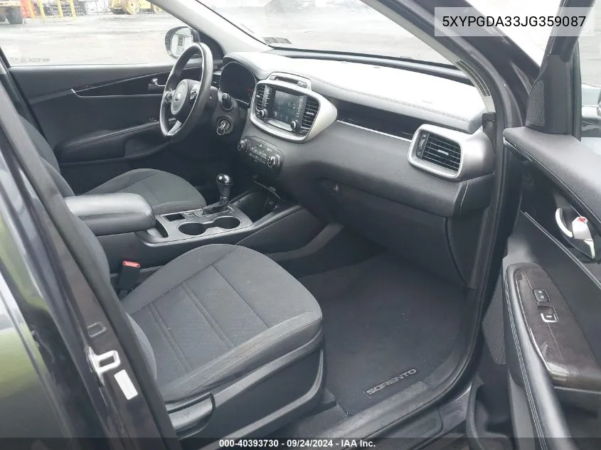 5XYPGDA33JG359087 2018 Kia Sorento 2.4L Lx