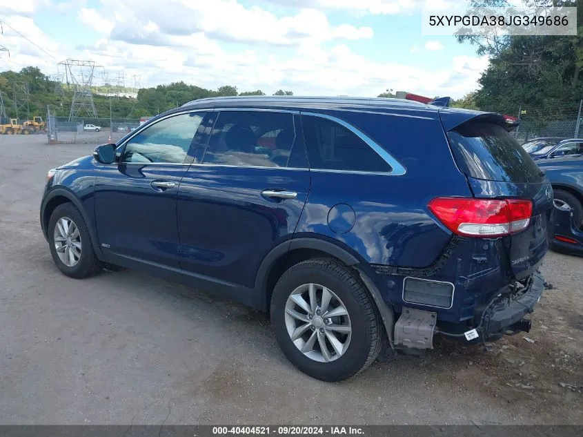 5XYPGDA38JG349686 2018 Kia Sorento 2.4L Lx