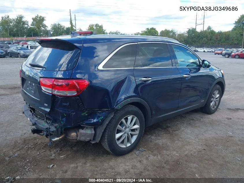 5XYPGDA38JG349686 2018 Kia Sorento 2.4L Lx