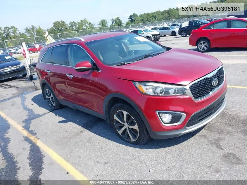 2018 Kia Sorento 3.3L Ex VIN: 5XYPH4A56JG396181 Lot: 40411687