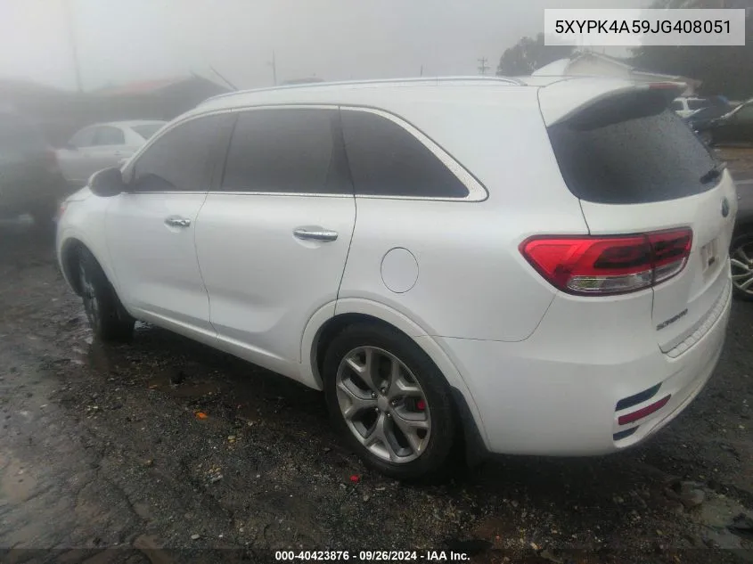 5XYPK4A59JG408051 2018 Kia Sorento 3.3L Sx