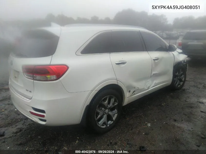 5XYPK4A59JG408051 2018 Kia Sorento 3.3L Sx