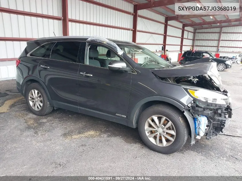 2018 Kia Sorento 3.3L Lx VIN: 5XYPGDA57JG368019 Lot: 40431591