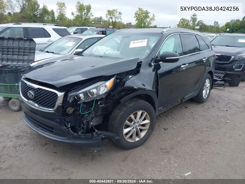 2018 Kia Sorento Lx/L VIN: 5XYPGDA38JG424256 Lot: 40442801