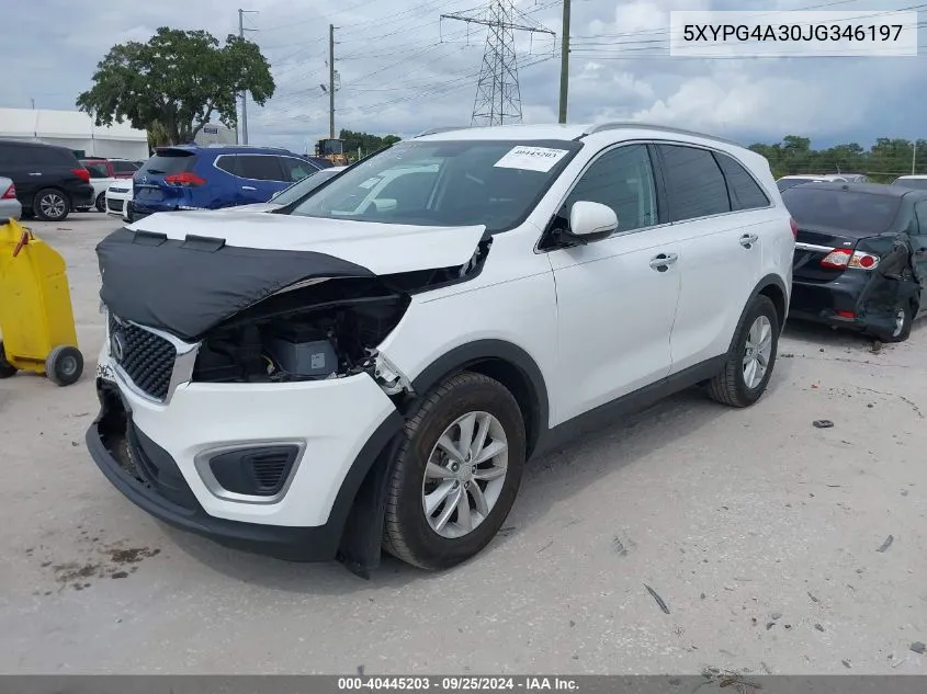 5XYPG4A30JG346197 2018 Kia Sorento 2.4L Lx