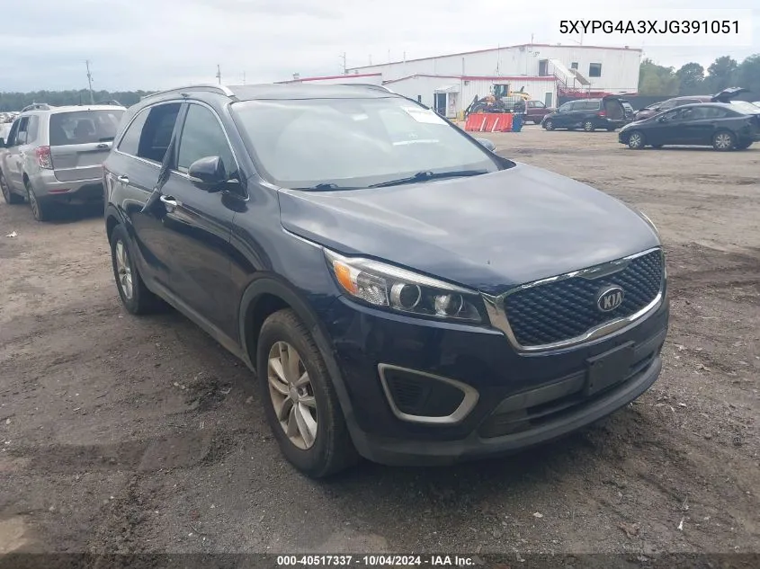 2018 Kia Sorento 2.4L Lx VIN: 5XYPG4A3XJG391051 Lot: 40517337