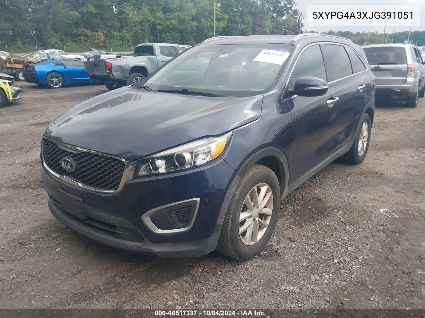 5XYPG4A3XJG391051 2018 Kia Sorento 2.4L Lx