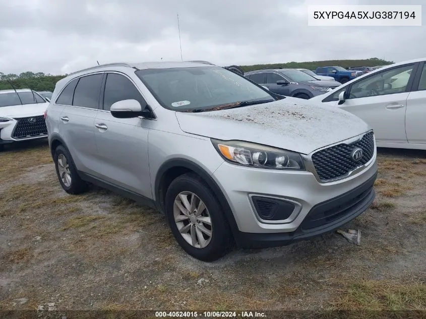 5XYPG4A5XJG387194 2018 Kia Sorento Lx/L