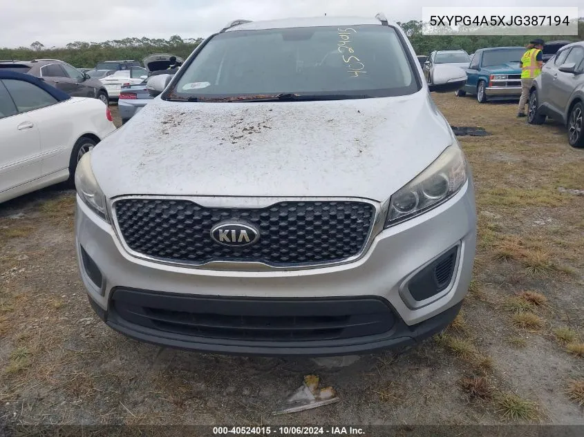 5XYPG4A5XJG387194 2018 Kia Sorento Lx/L