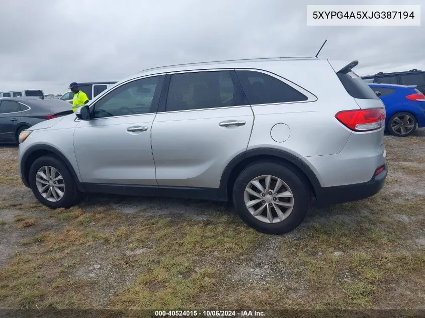 5XYPG4A5XJG387194 2018 Kia Sorento Lx/L