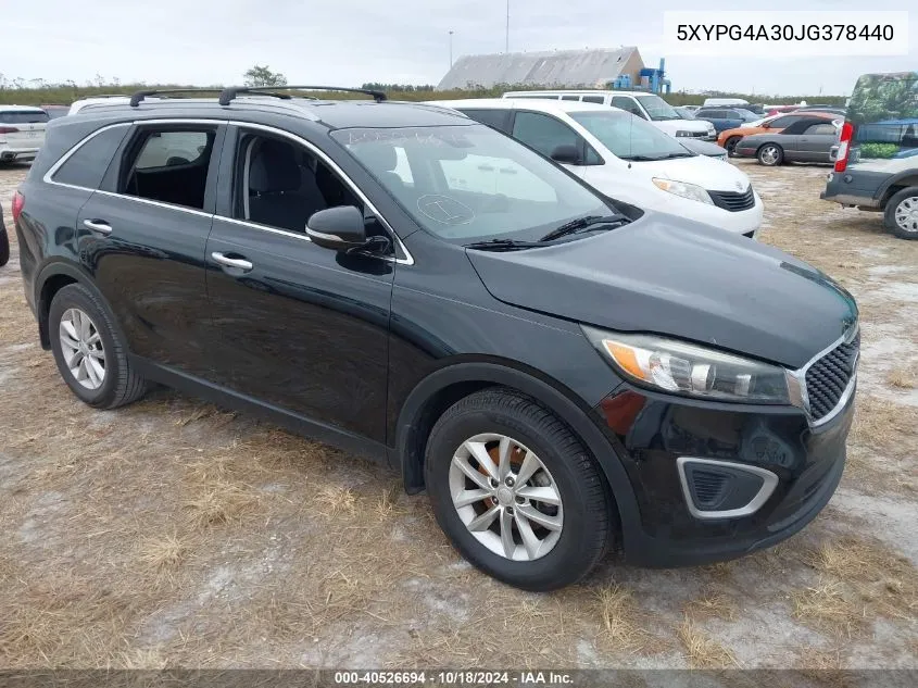 5XYPG4A30JG378440 2018 Kia Sorento 2.4L Lx