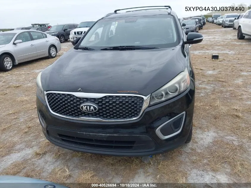 5XYPG4A30JG378440 2018 Kia Sorento 2.4L Lx