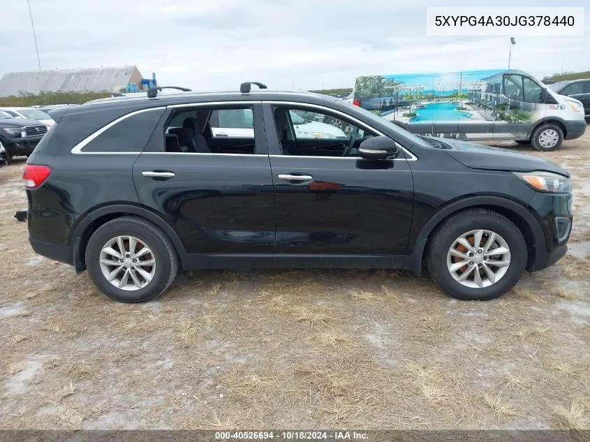 5XYPG4A30JG378440 2018 Kia Sorento 2.4L Lx