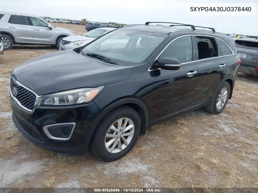 5XYPG4A30JG378440 2018 Kia Sorento 2.4L Lx