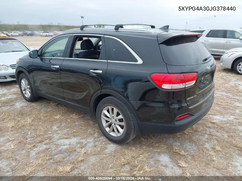 5XYPG4A30JG378440 2018 Kia Sorento 2.4L Lx