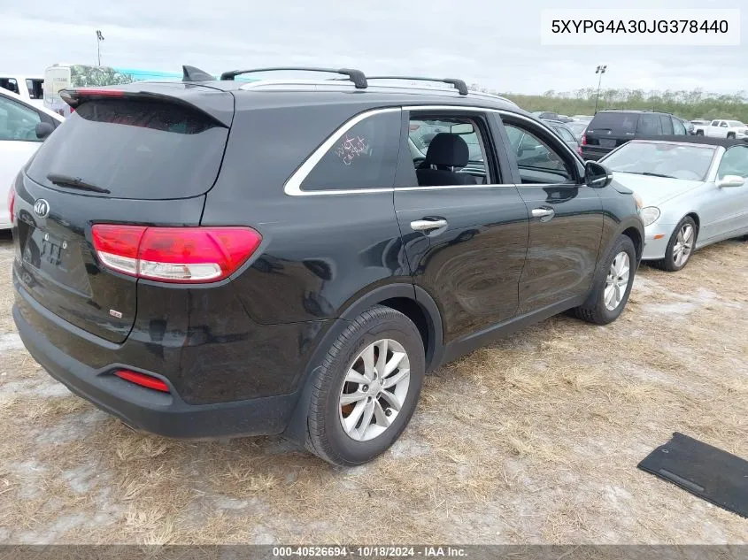 5XYPG4A30JG378440 2018 Kia Sorento 2.4L Lx