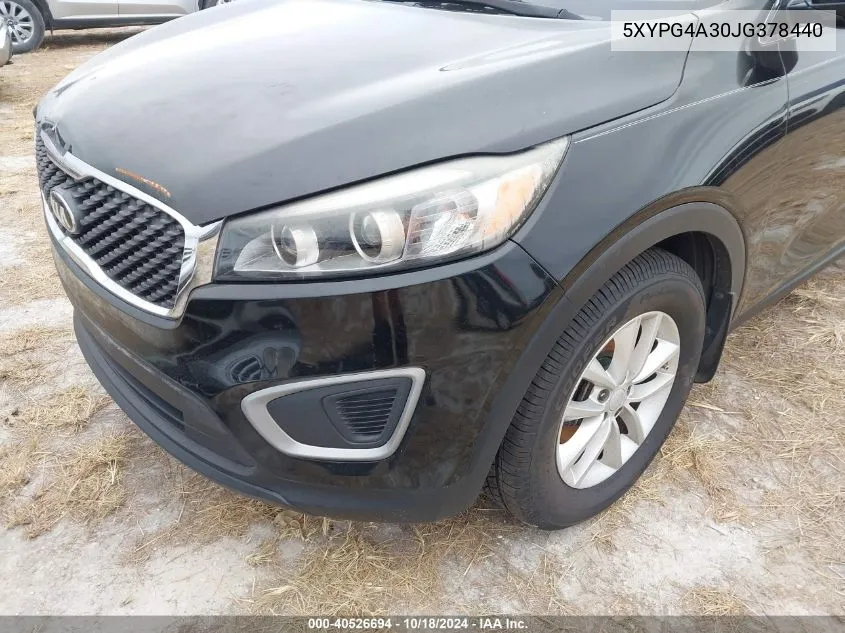 5XYPG4A30JG378440 2018 Kia Sorento 2.4L Lx