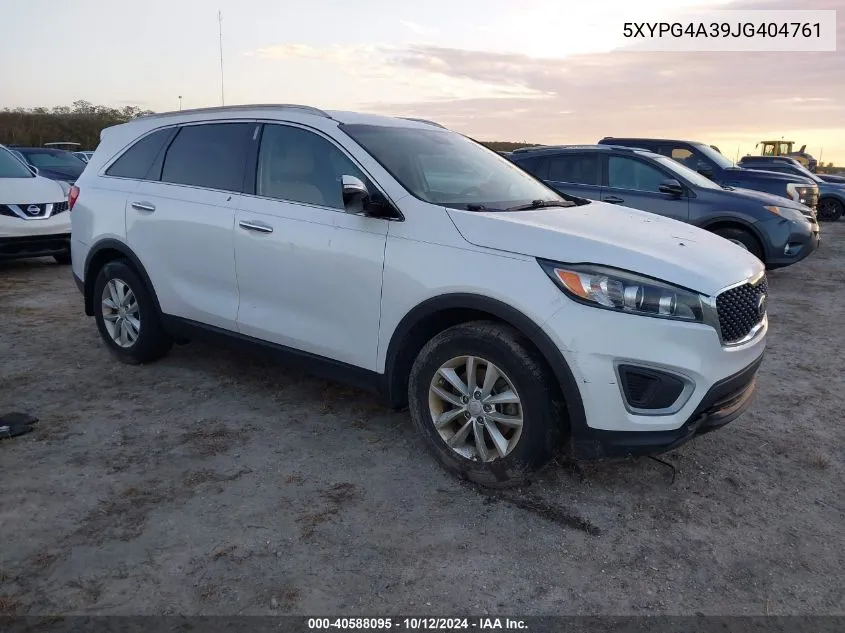 2018 Kia Sorento Lx/L VIN: 5XYPG4A39JG404761 Lot: 40588095