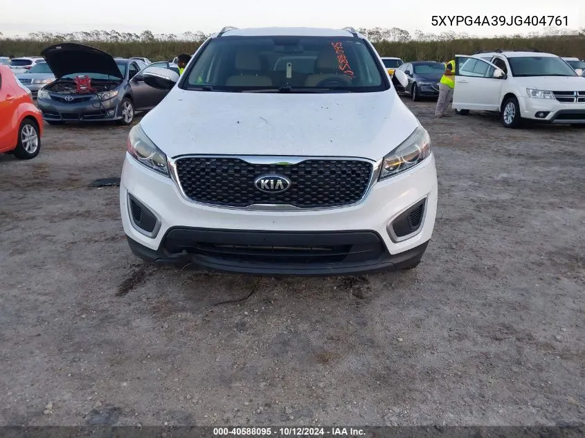 2018 Kia Sorento Lx/L VIN: 5XYPG4A39JG404761 Lot: 40588095