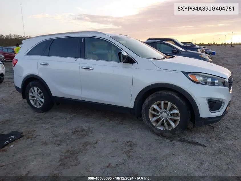 2018 Kia Sorento Lx/L VIN: 5XYPG4A39JG404761 Lot: 40588095