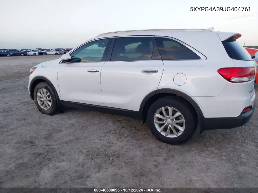 2018 Kia Sorento Lx/L VIN: 5XYPG4A39JG404761 Lot: 40588095