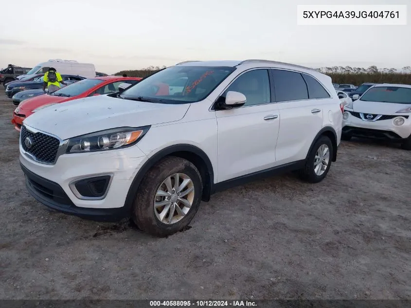 2018 Kia Sorento Lx/L VIN: 5XYPG4A39JG404761 Lot: 40588095