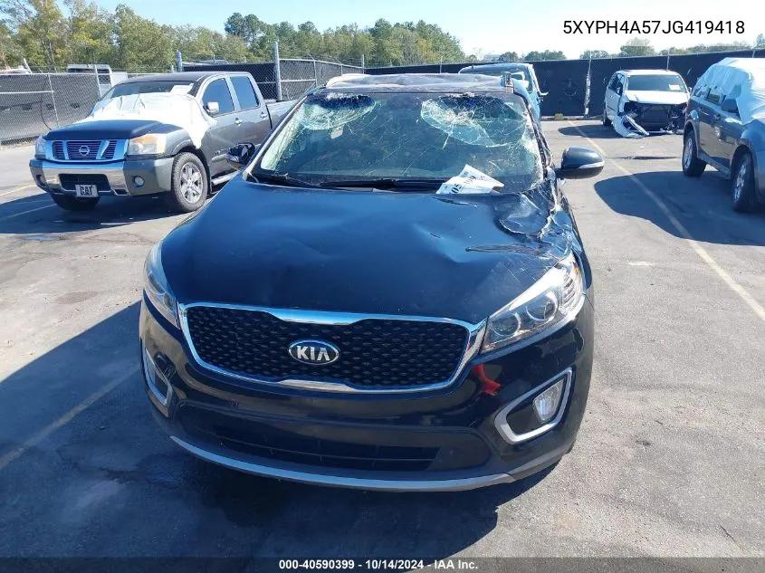 2018 Kia Sorento 3.3L Ex VIN: 5XYPH4A57JG419418 Lot: 40590399