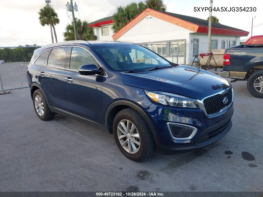 2018 Kia Sorento 3.3L Lx VIN: 5XYPG4A5XJG354230 Lot: 40723162