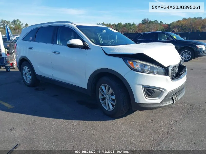 2018 Kia Sorento 2.4L Lx VIN: 5XYPG4A30JG395061 Lot: 40803872